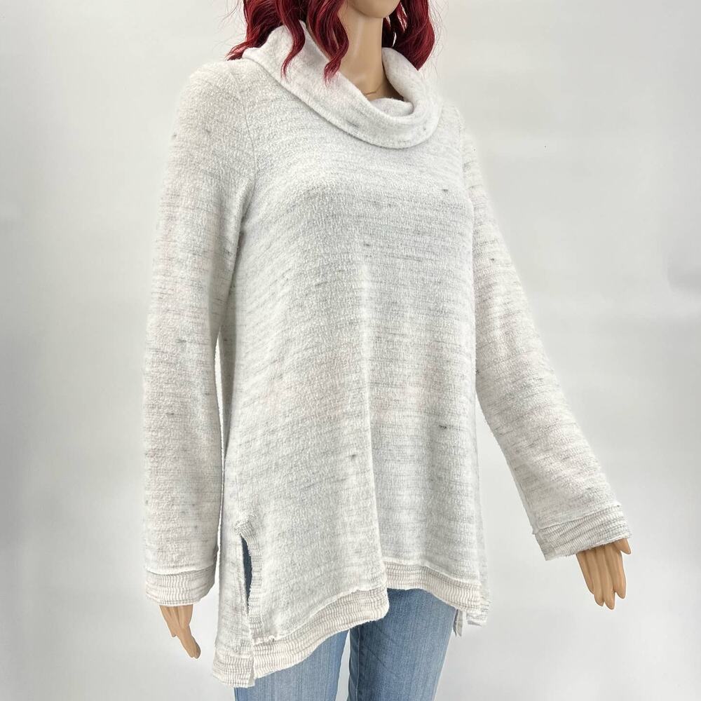 Anthro Maeve Risa Hacci Cowl Neck Tunic Sweater Small Heather Gray